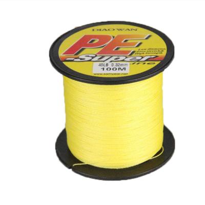 China High Strength Lure Fishing Tackle 100%PE Material Multifunctional Yellow Braided Fishing Line for sale