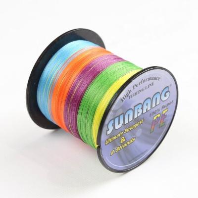 China High Tensile Sea Fishing 12 Beaches Power 100LB Multicolor Strength Braided Fishing Main Line for sale