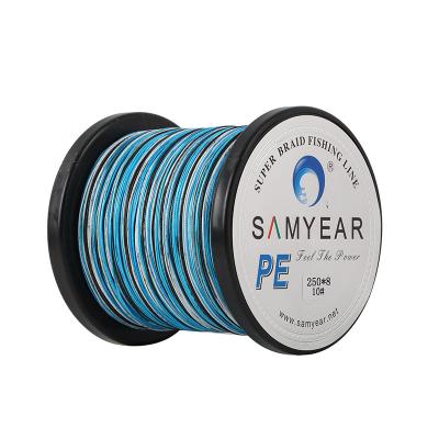 China SAMYEAR X8 High Strength Fishing Tackle UHMWPE Crap Fishing Line Braided Wire Fishing Line for sale