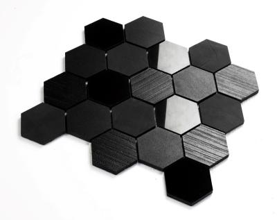 China Promotional various durable using carrara herringbone marble mosaic tile Hexagon tiles for sale