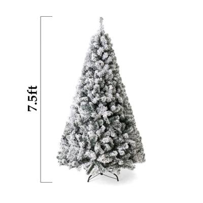 China Hot Selling 7.5Ft Amazon Fire Retardant And Eco - Friendly Flocked Artificial Snow Christmas Tree for sale