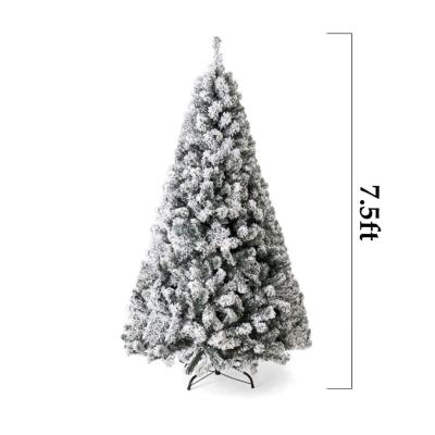 China High Quality Fireproof And Eco-friendly 7.5Ft Umbrella Snowfall Artificial Christmas Tree With Lights for sale