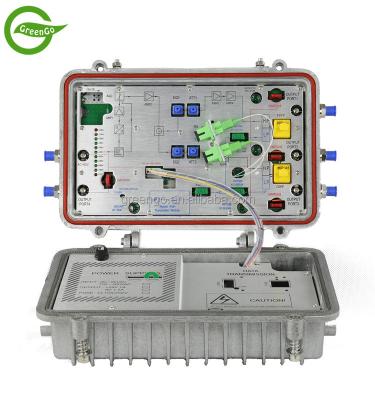 China GreenGo GGE-OR719 Outdoor CATV 1GHz 4 Way Optical Receiver with Return Path for sale