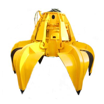 China Construction Works Rotating Construction Machinery Excavator Attachment Parts Of Wooden Grab Hydraulic Rock Grapple for sale