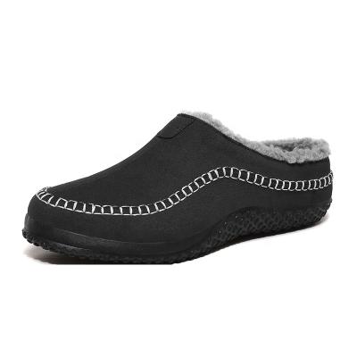 China Fashion Trend Mens Memory Foam Moccasin Suede Comfortable Slip On Fuzzy Shoes Slippers For Men With Indoor Outdoor Non-slip Rubber Sole for sale