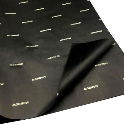 China solid black silk tissue paper rust with gravure printing logo for sale