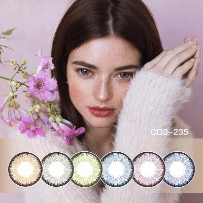 China Make Eye Bigger Lenses Color Contact Lenses Fresh Lady Wholesale Customize Yearly Athena Sugar Gray Soft Quantity Cosmetic GAN Package Cycle for sale