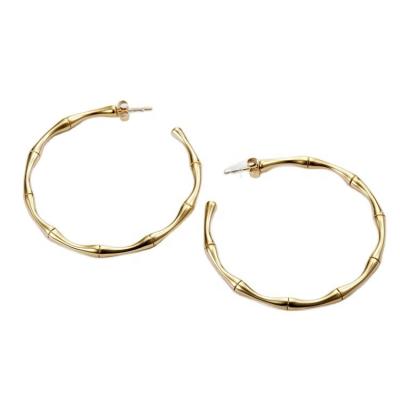 China CLASSIC hot sale luxury classic round earrings shape 18K gold circle bamboo earrings for women for sale