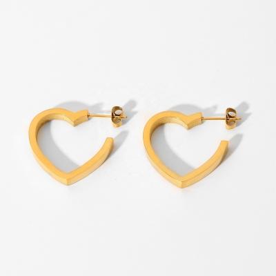 China Heart Huggie Earrings Jewelry Stainless Steel Gold Heart Circle Fancy Fancy Hoop Earrings For Giftsware for sale