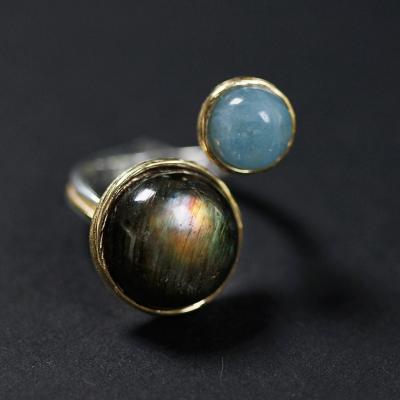 China Fashionable Exquisite Natural Gemstone 925 Sterling Silver Rings for sale