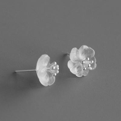 China Wholesale FASHIONABLE 925 Sterling Silver Jewelry Natural Flower Crystal Stud Earrings for sale