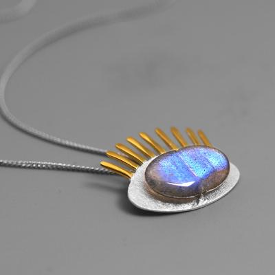 China FASHIONABLE Eye Sterling Silver For Women Jewelry pendant from 925 Sterling Silver Blue Labradorite Big for sale