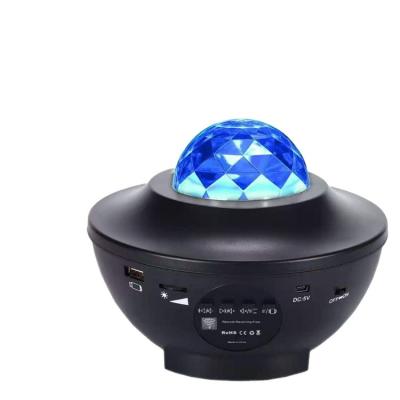 China New-designed light blue sky water pattern projection USB cog music atmosphere light blue star night light for sale