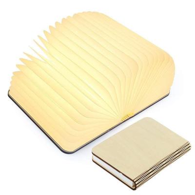 China Portable USB Rechargeable Modern LED Reading Light Wooden Book Folding Box Package Best Selling Color Box 60 Modern USB Powered for sale