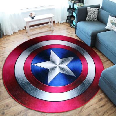 China Cartoon Design Non-slip Kids Round Printed Kids Rugs And Blankets Price Small Size for sale