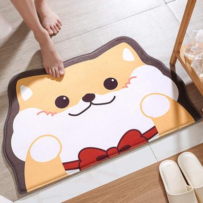 China Washable Custom Kids Play Cartoon Printed Animal Carpet Door Play Area Living Room Blankets Floor Mat for sale