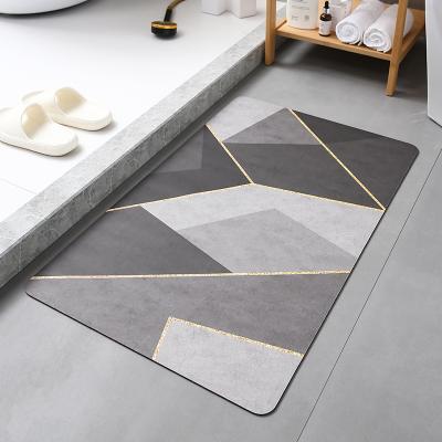 China Diatomaceous Earth Washable Wholesale Bathroom Absorbent Mat Diatom Mud Wash Platform Waterproof Soap Mat for sale