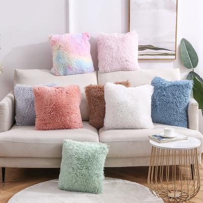 China Amazon PORTABLE Hot Sale Faux Fur Throw Blanket Fashion Faux Fur Pillows Wholesale Cushions Fur Cushion Case for sale