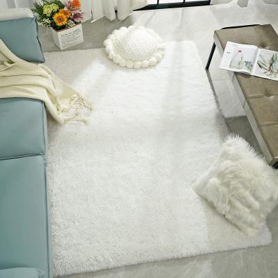 China Shaggy Plush Faux Fur Fuzzy Washable Cream Fluffy Pillow Area Rugs For Living Room Decor for sale