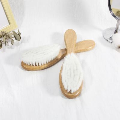 China All Comfortable Small Handle Wool Paddle Hair Brush Massage Scalp Hair Brush for sale