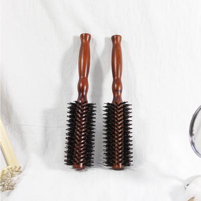 China All Bristle Nylon Teeth Straight Curve Smooth Ribs Comb Lotus Detangling Wood Hair Brush for sale