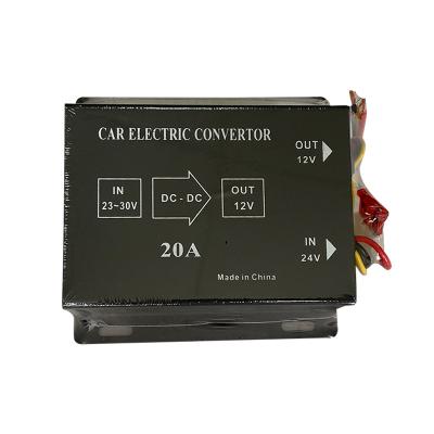 China Best Price In-Vehicle Power Converter 20A 165W Converter DC 24V To DC 12V Power Supply Transformer For Car 12.1*11.3*4.1cm for sale