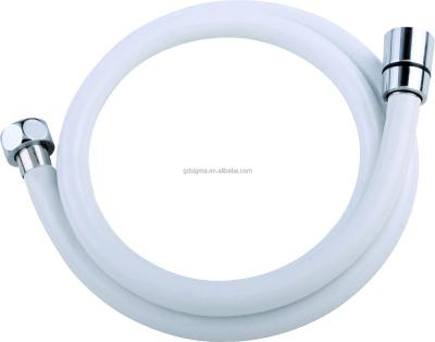 China Without diverter white pvc shower hose with gasket, brass nuts and inserts 1m/1.2m/1.5/2m pvc hose for bathroom shattaf spray for sale