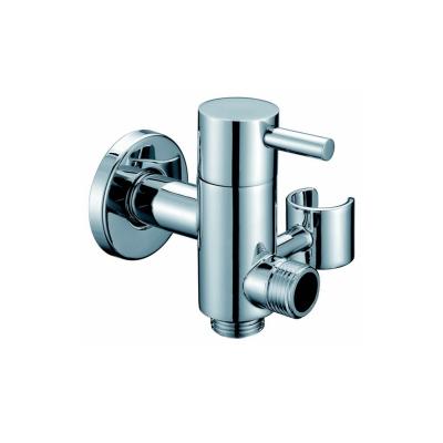 China Without Diverter Chrome Angle Valve 3 Way With Bracket 1/2 Angle Valve Brass For Cold Water for sale