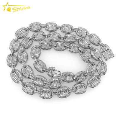 China Hiphop 925 Sterling Silver Mens Necklace Micro Pave CZ Zirconia 30