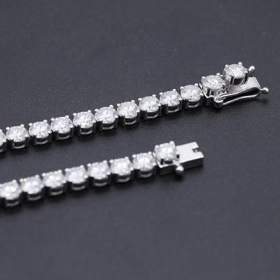 China Wholesale Hiphop vvs real diamonds 4mm moissanite tennis necklace 18k gold chains for sale