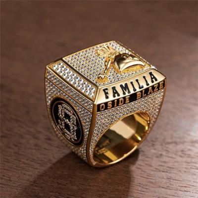 China Luxury Hiphop Hip Hop Jewelry 10K/14K/18K Real Gold Iced Out VVS Moissanite Diamond Champion Men Rings for sale