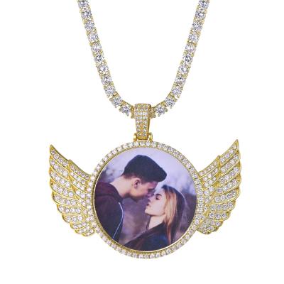 China CLASSIC Shinny Gold Plated Rhodium Plated Custom Photo S925 Sterling Silver Jewelry CZ Memory Family Pendant for sale