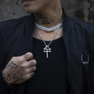 China TRENDY S925 Hip Hop Jewelry Cross Necklace Pendant Iced Out Bling Bling VVS Moissanite Cross Pendant Charms for sale