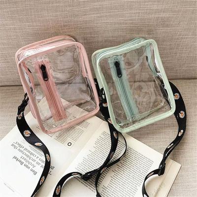 China Transparent PVC Shoulder Bags Women Handbags Ladies Jelly Bag Summer Mini Oblique Small Fashion Square Bag Shoulder for sale