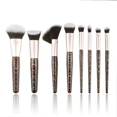 China Angular blush high quality makeup brush logo makeup brush custom colored wooden handle private label makeup brush for sale