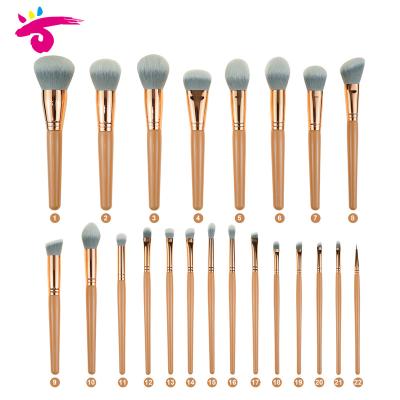 China Angular Blush 22pcs Soft Fiber Hair Copper Olive Makeup Set Brush Cosmetics Makeup Brush for sale