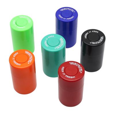 China Sustainable High Quality Plastic Multi Color Food Storage Smell Proof Vacuum Sealed Smoking Jar With Lid for sale