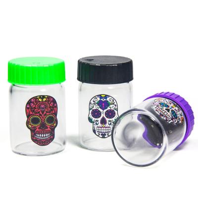 China Custom Viable Storage Container Air Tight Accessories Skull Sublimation Lead Glass Expanding Jar for sale