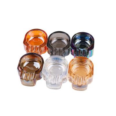 China Halloween Smoking Accessories Logo Cool Mirror Cigarette Cigar Custom Made Crystal Thick Skull Glass Ashtray for sale