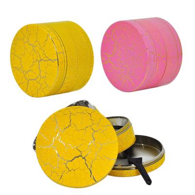 China Creative Accessories New Design Smoke Smoking Accessories Non Stick Sublimation Zinc Alloy Herb Grinder Pattern Slot for sale