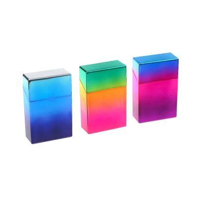 China Accessories ABS Rainbow Color Plug 20 Cigarettes Holder Flip Cover Pocket Tobacco Storage Container Sealed Box Smoking Plastic Cigarette Holder for sale