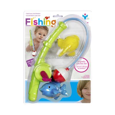 China Magnetic Hooks Fish Kids Educational Toys Rubber Magnetic Fishing Toys with Marine Animals for sale