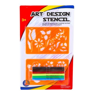 China Wholesale DIY Painting Educational Drawing Art Toys Flower Pattern Plastic Stencils Set for sale