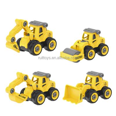 China Funny Educational Hot Selling Toy 4 Pcs Children Disassemble And Assemble DIY Toys Engineering Vehicle Series for sale