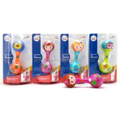 China Eco-Environmental Baby Sand Hammer Rattle Toys Maraca Baby Musical Plastic Toys for sale