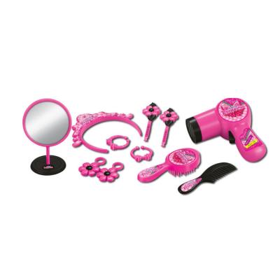 China New fashion cute girl beauty pink hair play toys set plastic electric hair dryer toy for sale