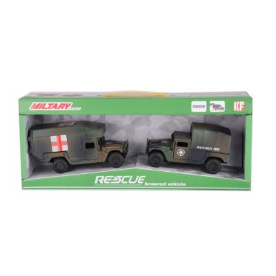 China Eco-friendly Material Plastic Truck DIY Mix 2Pcs Armored Vehicle Truck Military Truck Toys Rescue For Kids for sale