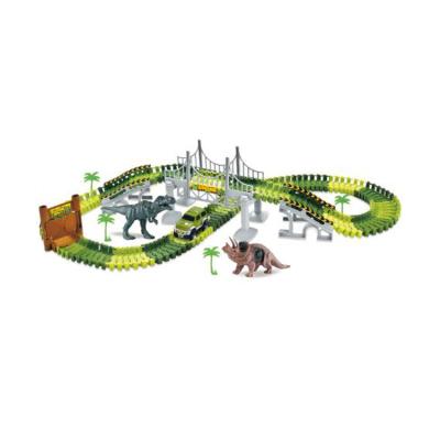 China DIY Brain Brickss Railway Dinosaur Set Toy Eco-friendly Material Creative Packing Track with 142Pcs for sale