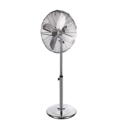 China Low Noise Chrome Plated 16 Inch Metal Retro Antique Standing Pedestal Fan Rack Fan for sale