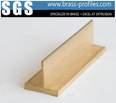 China Brass Extruding T Shape Brass T Sections Extruded Brass Metal Parts for sale